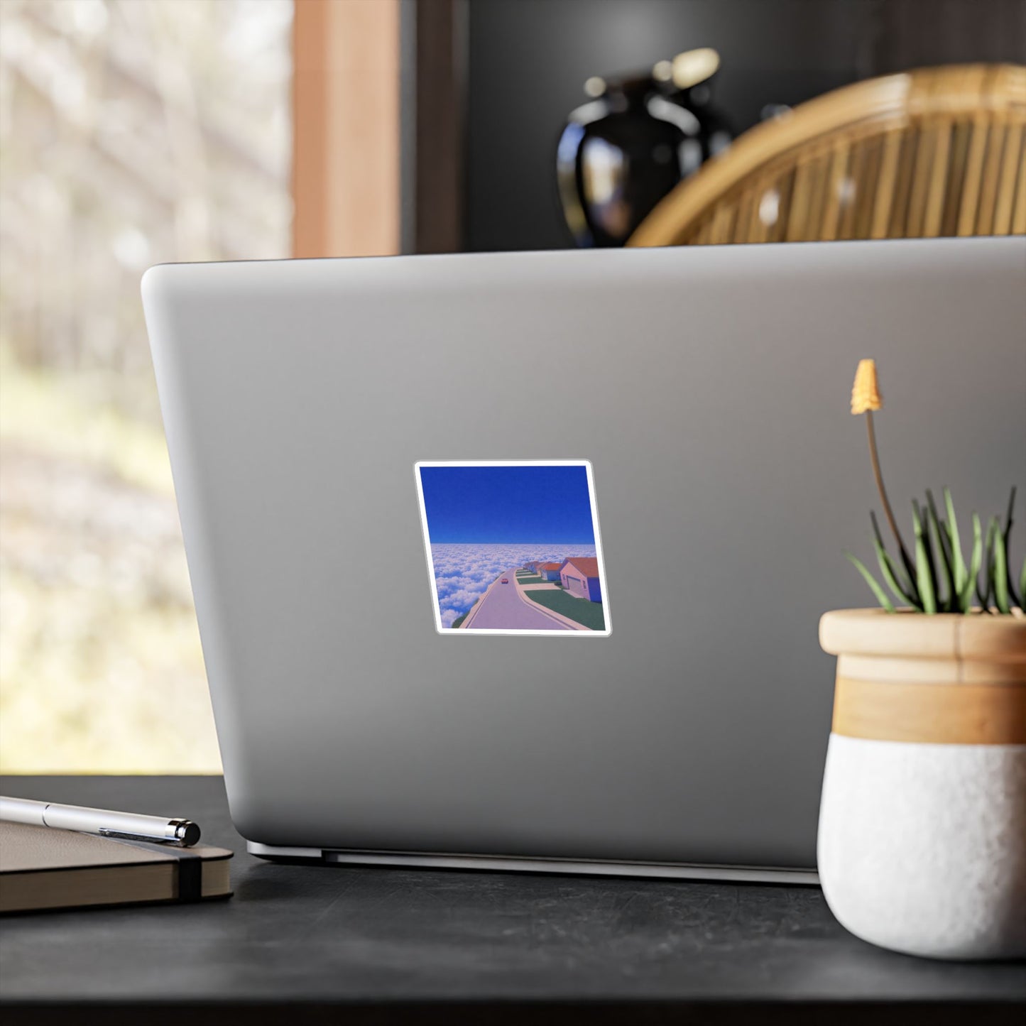 The edge of somewhere. Vinyl dreamcore waterproof sticker.