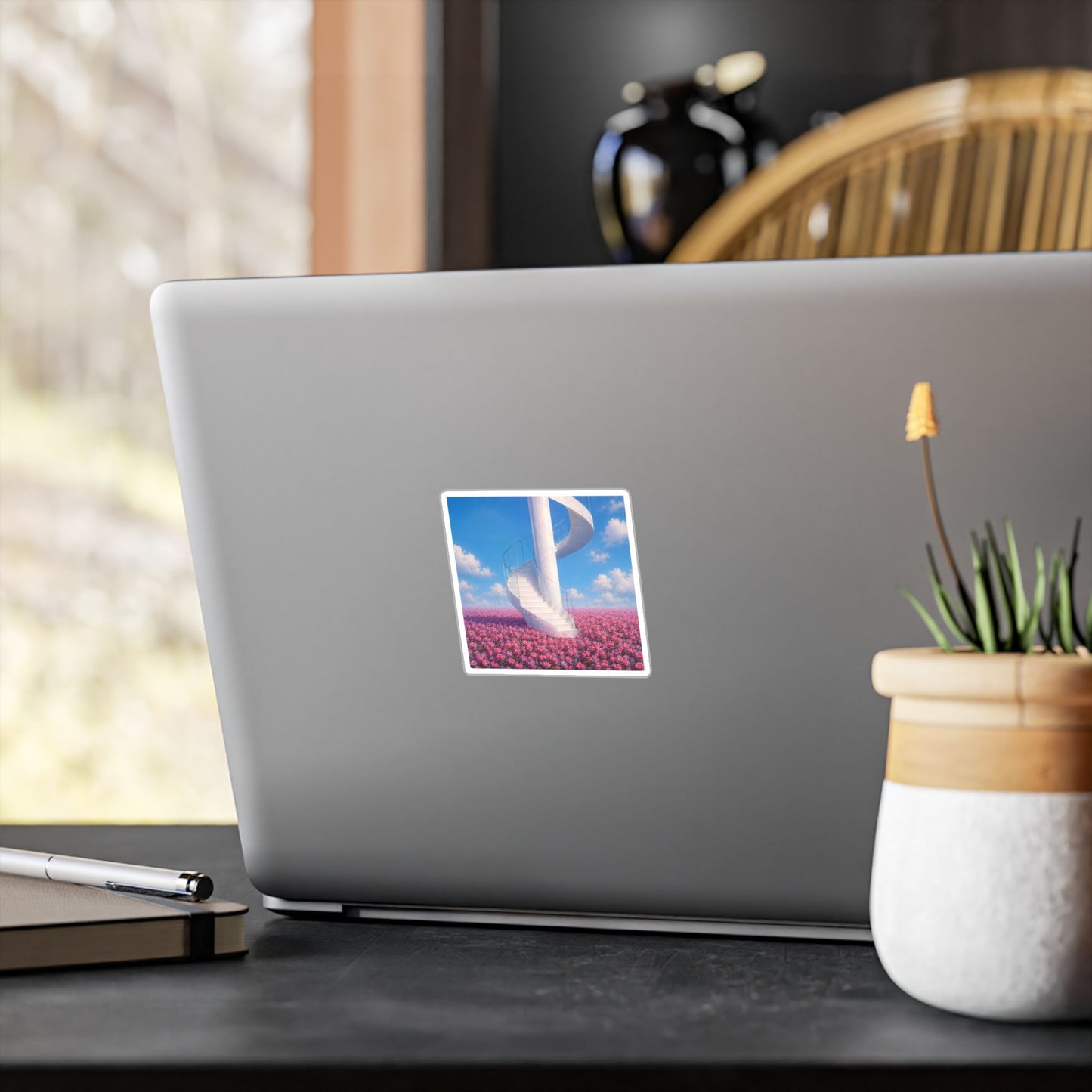 Stairway to somewhere. Vinyl dreamcore waterproof sticker.