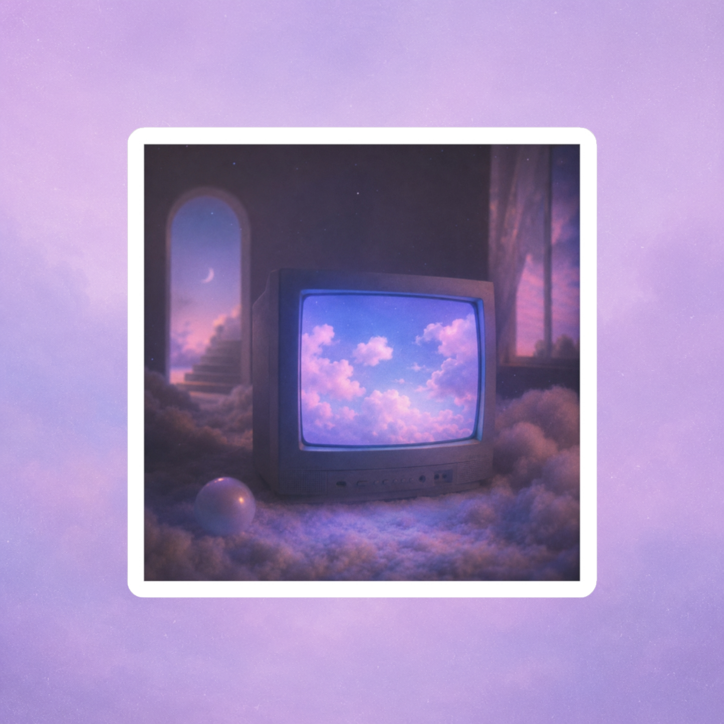 The channel between dreams. Vinyl dreamcore waterproof sticker.